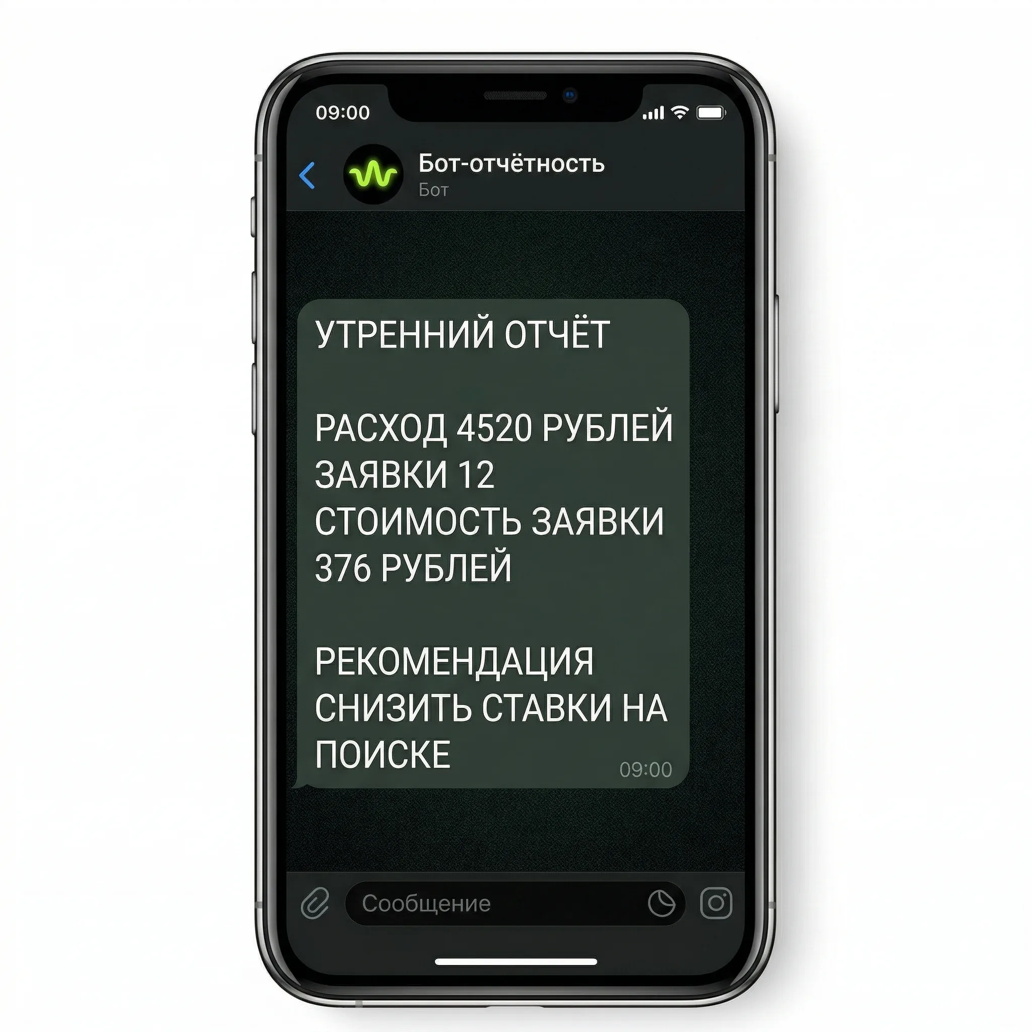 Ежедневный отчёт в Telegram